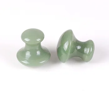 

100% high quality Natural green jade mushroom massage stone for eye and face, relax tool for acupuncture point