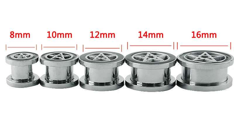 8-16 мм Звездные Тоннели беруши Калибр телесный тоннель из нержавеющей стали тоннели для ушей ювелирные изделия расширители Для Пирсинга Ушей штекер 10 мм ореиль