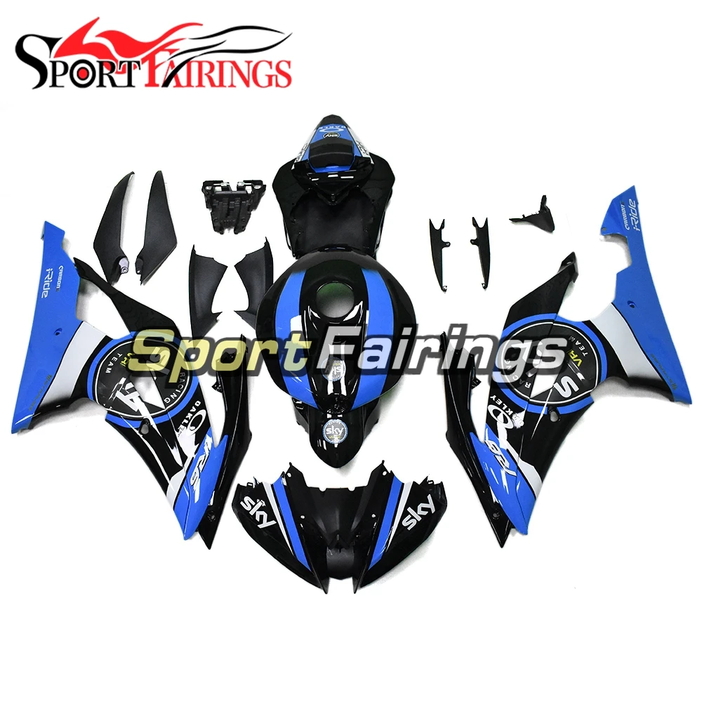 Синие полосы голубое небо Обтекатели для Yamaha R6 2008 09 10 11 12 13 14 15 2016 пластмассы ABS