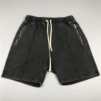 

Summer Distressing Cotton Shorts Zippered Pockets Harem Sweat Shorts Streetwear