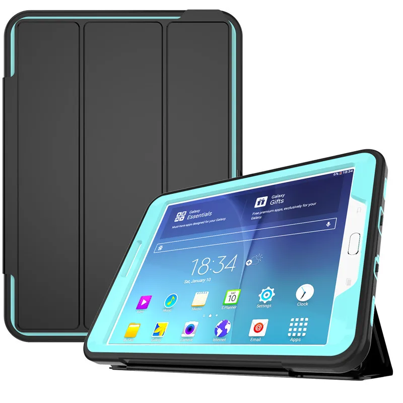 Модный деловой чехол для samsung Galaxy Tab S2 8,0 ''PC+ TPU+ PU кожаный чехол-подставка для samsung Tab S2 8,0 T710 T715 T713 чехол - Цвет: light blue