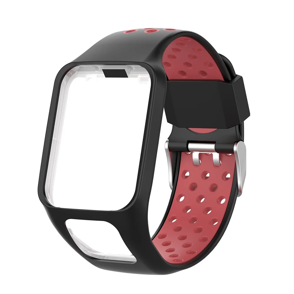 Ремешок для Tomtom Band сменный силиконовый смарт-ремешок для Tomtom Spark 3/Runner 2 Cardio+ музыкальный браслет аксессуары - Цвет: Black red