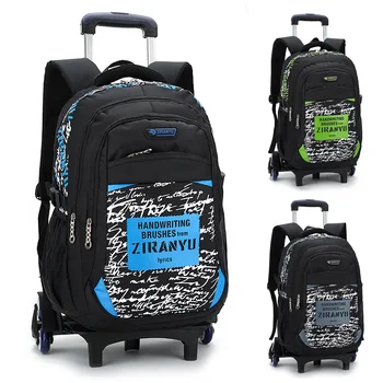 

Latest Removable Children School Bags With 6 Wheels Stairs Kids boys girls Trolley Schoolbag Luggage Book Bags Wheeled Backpack