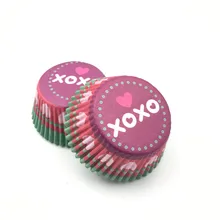 100 шт XOXO бумажный Торт Cupcake Лайнер для выпечки коробка для маффинов чехол поднос для вечеринок форма для выпечки инструменты для украшения обертки для кексов