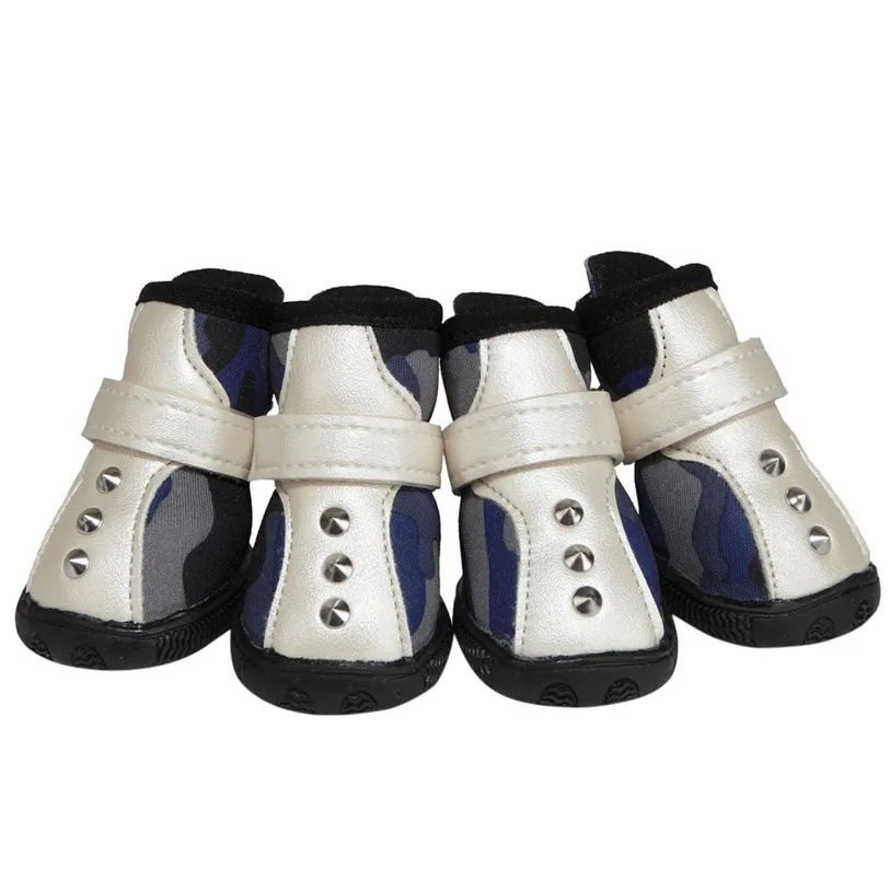 5-Size Winter Warm Cotton Shoes for Dogs 4PcsSet Camouflage Dog Boots Outdoor Snow Walking Puppy Sneakers Pet Supplies 40DC20 (7)
