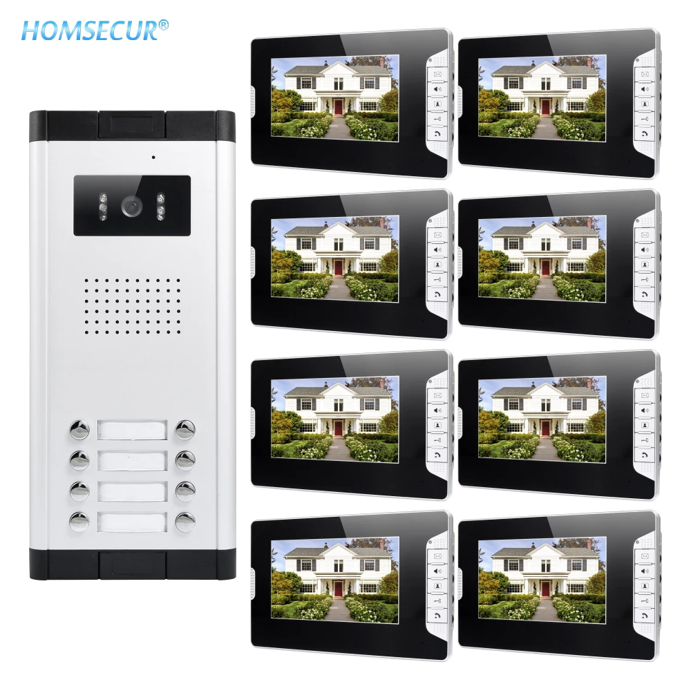 HOMSECUR 7\ Wired Video Door Intercom System with LCD Color Screen for House/Flat XM703-B + XC061-8 HOMSECUR 7\ Wired Video Door Intercom System with LCD Color Screen for House/Flat XM703-B + XC061-8