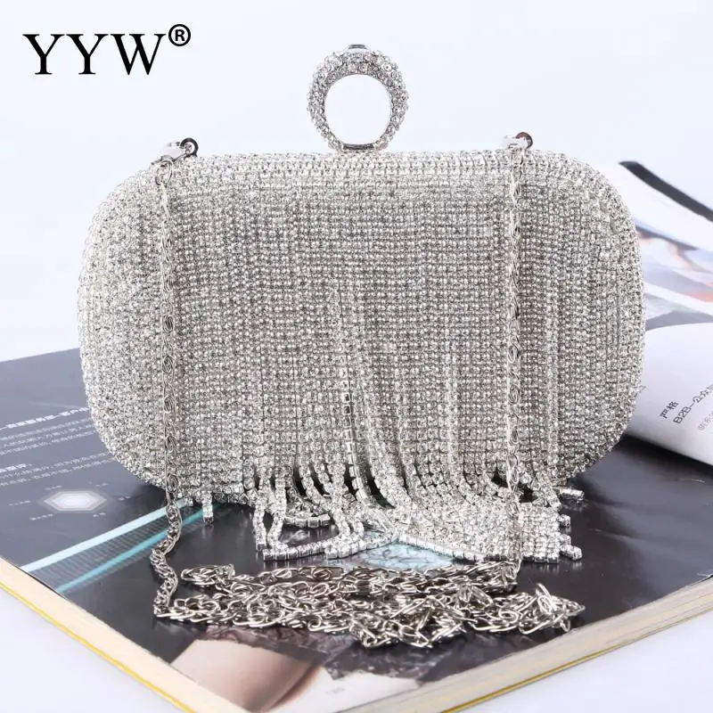 RAN Women Diamond Studs Tassel Clutch Bag Wedding Clutch Beaded Party Dress  Banquet Clutch Purse Fem…See more RAN Women Diamond Studs Tassel Clutch