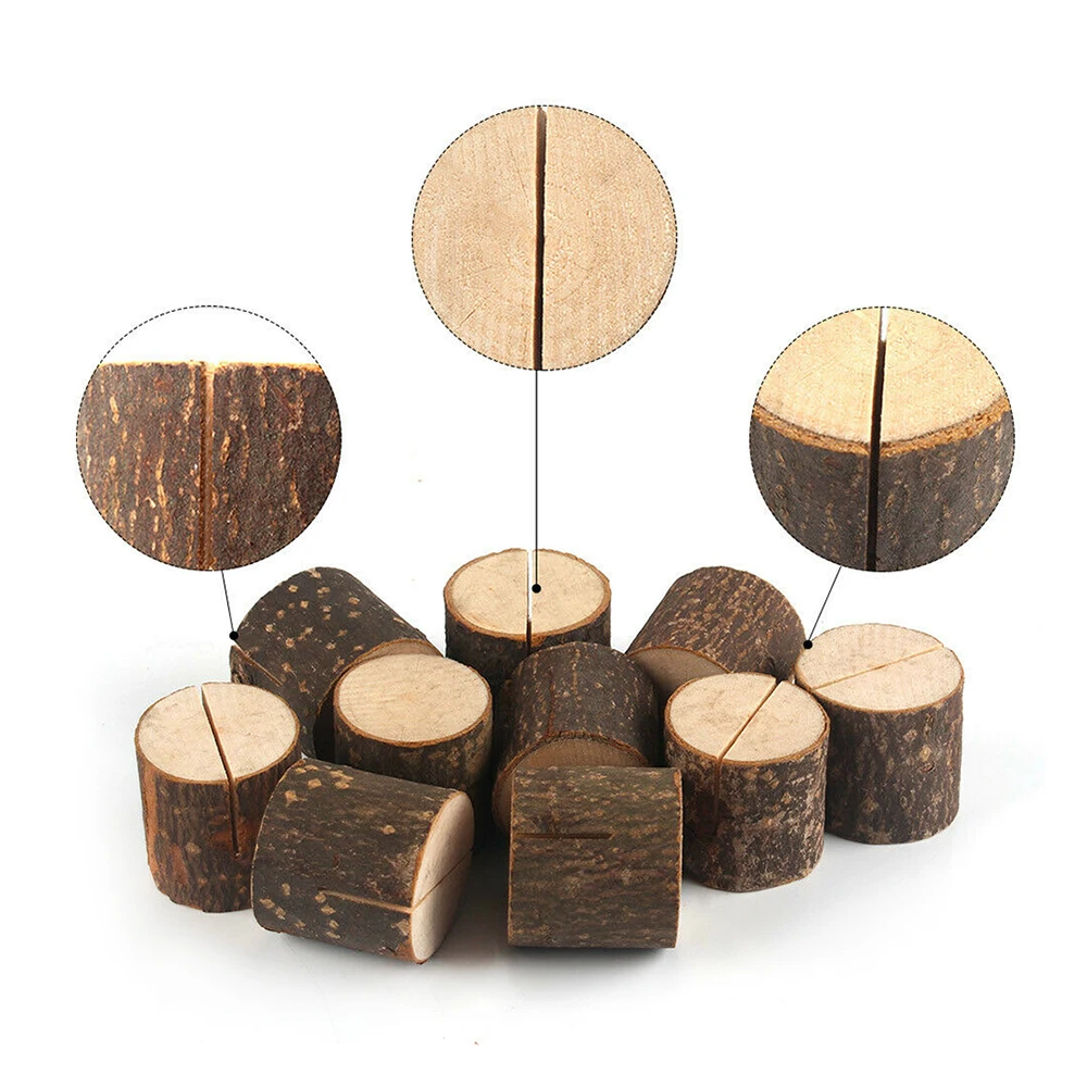 New 10pcs Wedding Table Number Card Holder Stand Place Name Rustic Wooden | Дом и сад