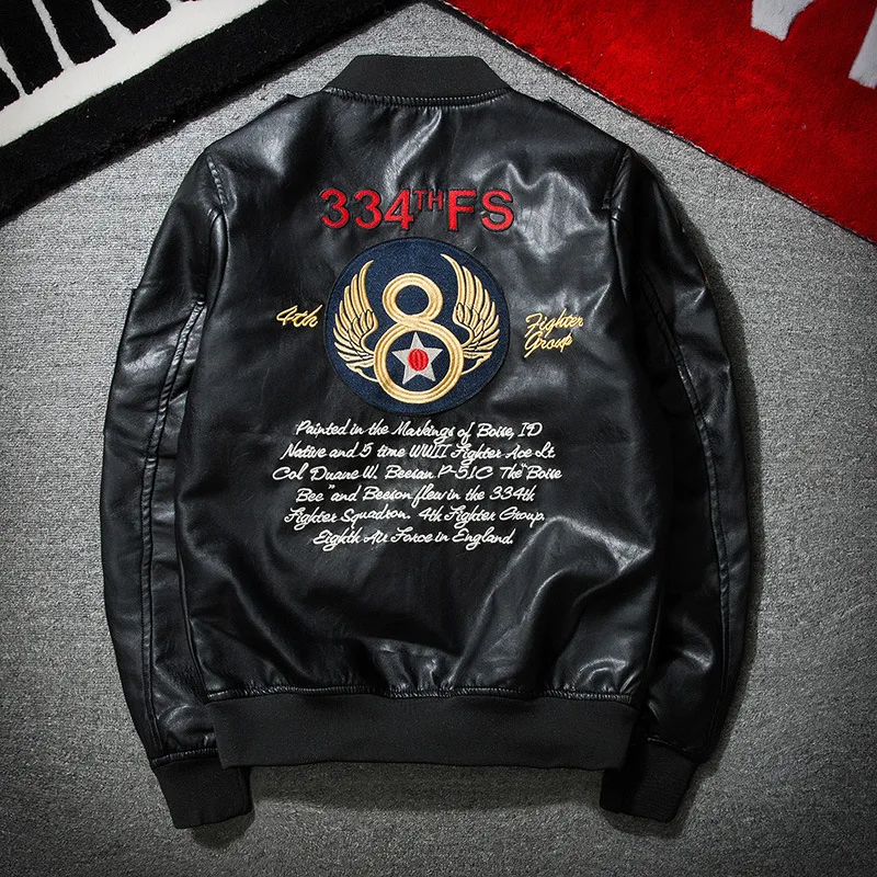 SRTM Мужская нашивка на куртку с вышивкой Бомбер куртка Air Force хип хоп Бейсбол пилот Мода Мужской из искусственной кожи локомотив пальто