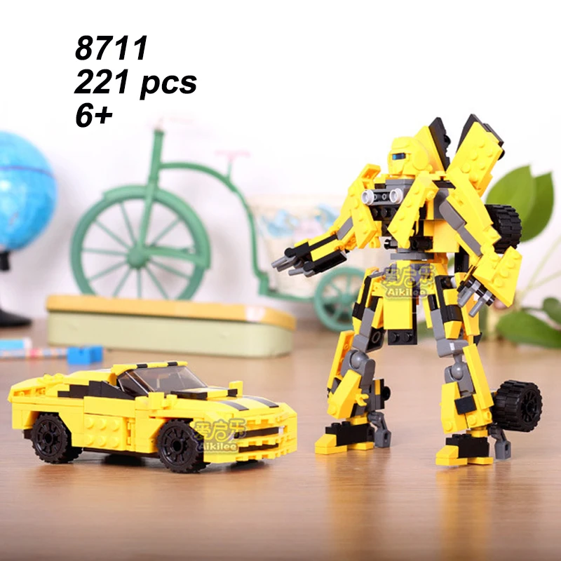 

8711 2 In 1 Hornet King Kong Transform Robot Car Building Block Boy Creative Toy Gift for Children Compatible