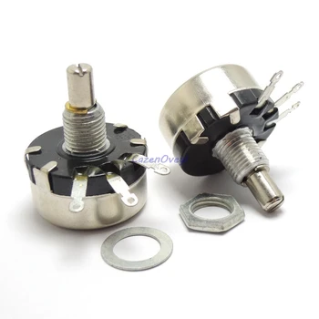 

5pcs/lot WX110 (010) 6mm Round Metal Shaft Single Turn Wire resistor Wound Potentiometer 1k 2.2k 3.3k 4.7K 5.6k 6.8k 10k 22k ohm