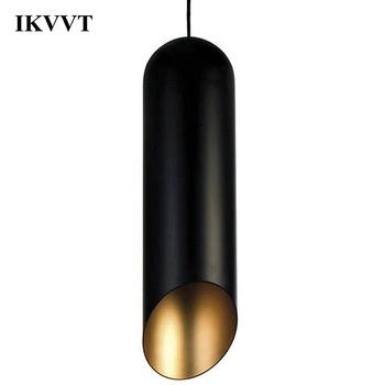 

IKVVT Modern Black E27 Pendant Lights Minimalist Aluminum Pendant Lamp Living Room Restaurant Bedroom Cafe Hanging Light