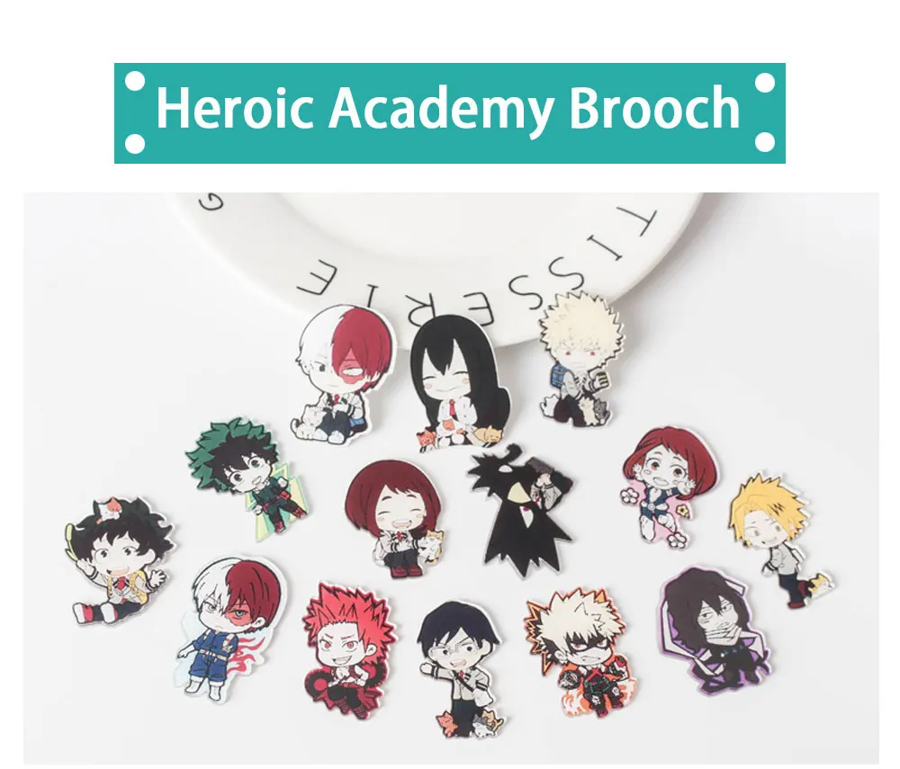 JL 1 шт. My Hero Academy Мультяшные значки на булавке Kawaii значок bacgets на рюкзак значки на одежду акриловые значки Z60