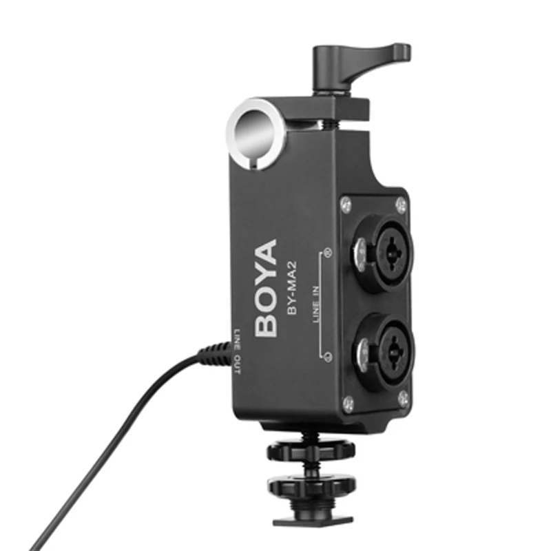 

BOYA Dual Channel XLR Audio Mixer for Canon EOS Nikon Sony Panasonic DSLR SLR Camera DV Camcorder XLR Input Mic 3.5mm TRS Output