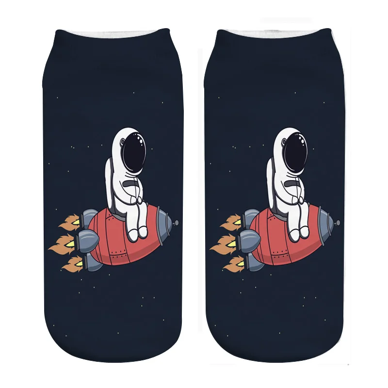 

RUNNING CHICK astronauts rocket photo print socks new dropship