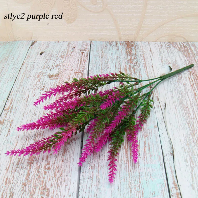 1pcs 36cm 25 Heads Wedding Party Artificial Flowers Lavender Fake Bridal Bouquet Party Home Decor Decorations Artificial Flowers