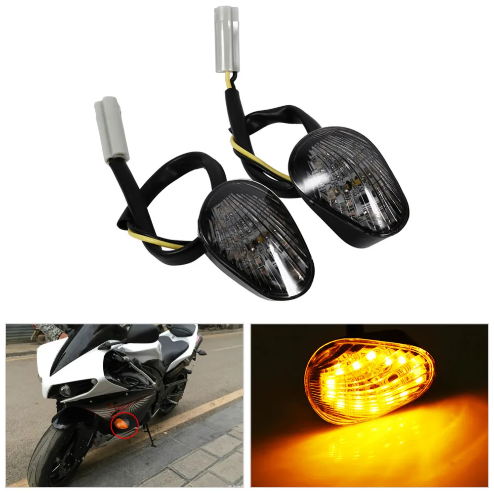 

2 PCS Universal Motorcycle LED Turn Signal Light Waterproof Amber Led Indicator Blinker Flash Bike Lamp For Yamaha YZF R1 R6 R6S