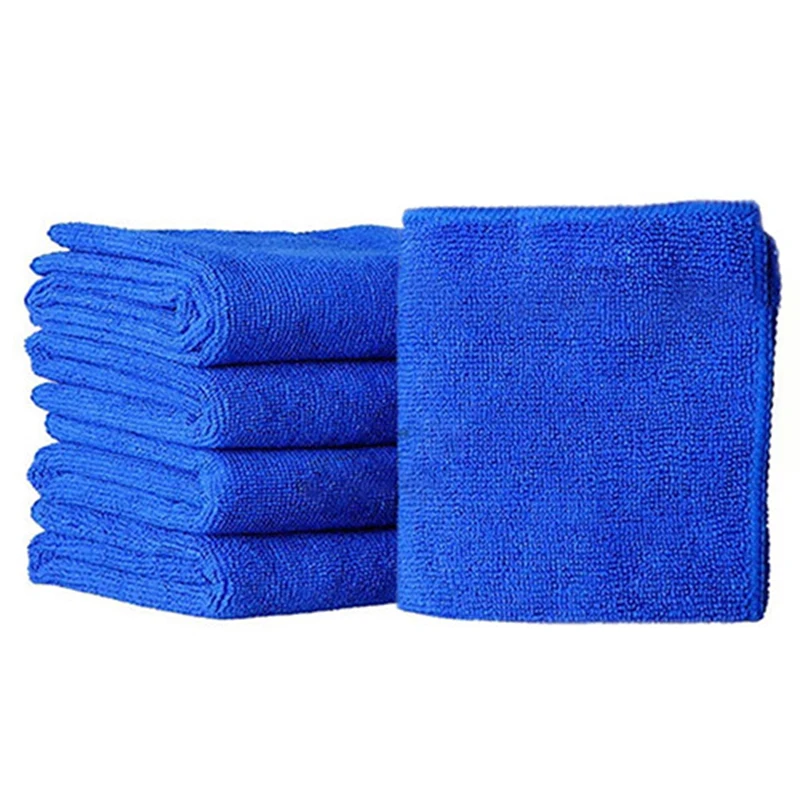 

5pcs/lot Microfibre Cleaning Auto Soft Cloth Washing Cloth Towel Duster Blue Soft Absorbent Wash Cloth Car Auto Care 25*25cm