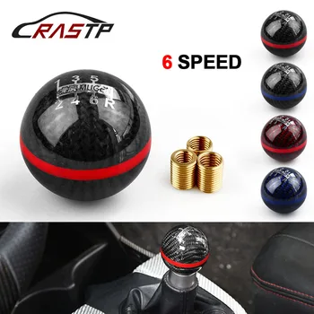 

RASTP Mugen Power 6 Speed Racing Gear Shift knob Black Carbon Fiber With Red Line Or Blue Line RS-SFN013