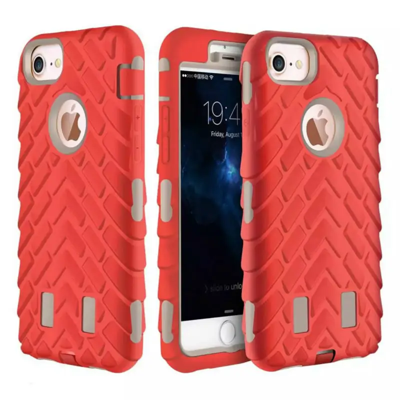 

For Apple iPhone 7 4.7" New Tyre Tire Tread Robot Hybrid Anti Shock Armor Rubber Silicone Back Case Skin Cover For iPhone7