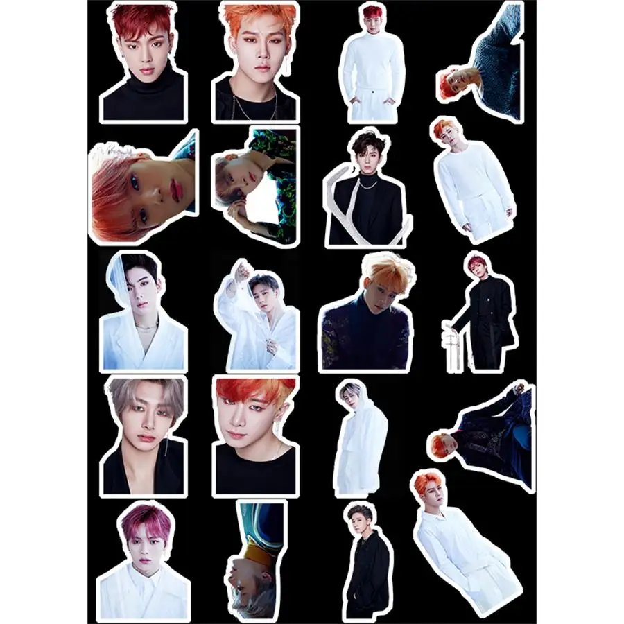 

Kpop Monsta X Are You There Adhesive Photo Sticker for Luggage Mobile Phone Laptop Notebook Decorative DIY Stickers