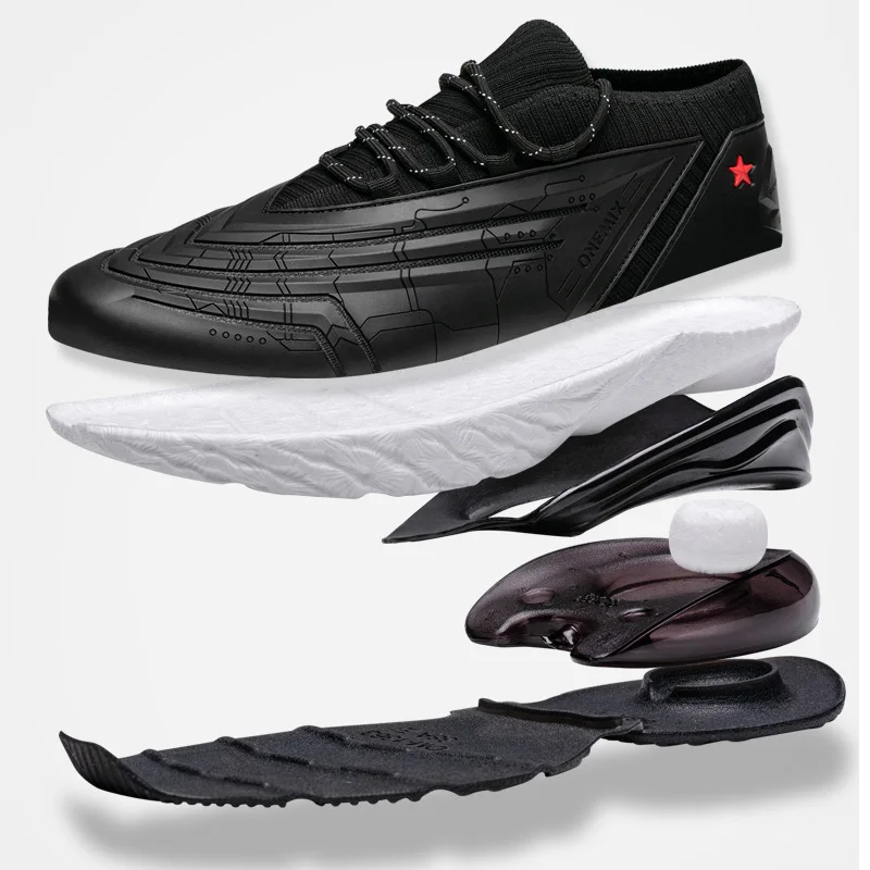 ONEMIX New Adult Men Sneakers Bullet Technology Leather Ultralight Trainer Air Running Shoe Off White Casual Tennis Women Shoes