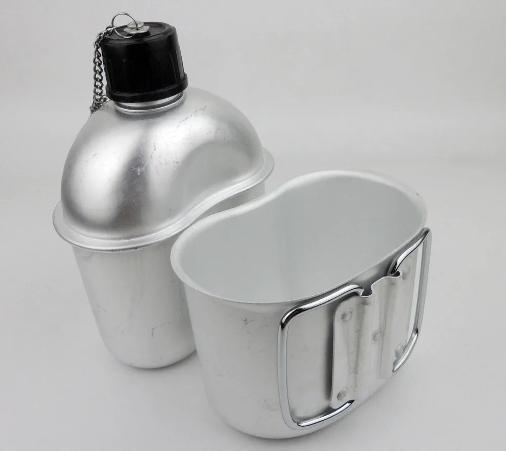 WWII US MILITARY WATER BOTTLE US ARMY CANTEEN CAMPING KETTLE COVER 0.8L-