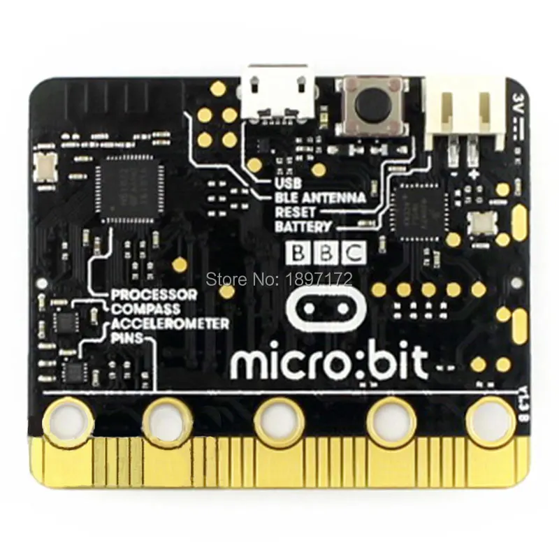 

BBC micro:bit nRF51822 KL26Z Bluetooth 16kB RAM 256kB Flash Cortex-M0 Pocket-sized Computer for kids beginners learn python JS