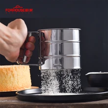 Нержавеющая сталь Сетчатое сито для муки, решето ситечко для выпечки шейкер сахарной пудрой порошок прочный Кухня инструмент для выпечки инструмент