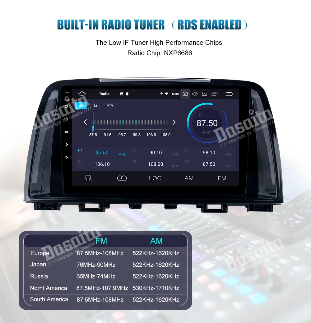 Flash Deal Dasaita 9 Inch Android Car GPS DVD Player Navi for Mazda 6 Atenza Stereo Autoradio 2013 2014 Bluetooth WIFI Mirror Link DAB+ 4G 5