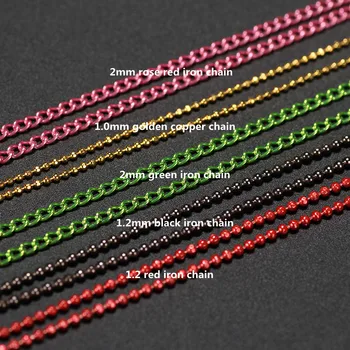 

5m/lot Ball Bead Chains Link Bulk Red Black gold plated Colorful Iron Metal Chains For Jewelry Diy Making Necklace Crafts supply