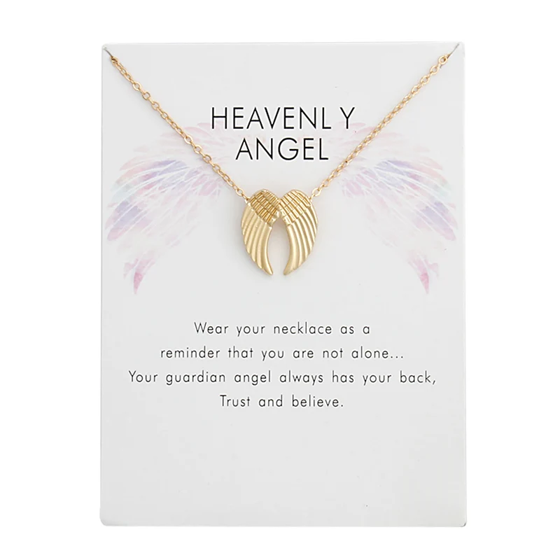 

Fashion Jewelry heavenly angel sliding angel wings necklace For Women