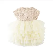 Платье в Корейском стиле для девочек в стиле пэчворк модные летние праздничные платья для девочек 1-6 лет B873