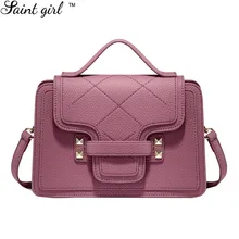 Saint Mädchen 2016 frauen Gewinde Klappe Handtaschen Pu-lederne Beutel feste Abdeckung Schultaschen-schulter & Crossbody-tasche Für Frauen Bolsos MR203