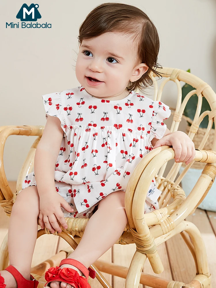 

Mini balabalaBaby girls loose clothing set 2019 summer new baby thin printed clothes suit two piece