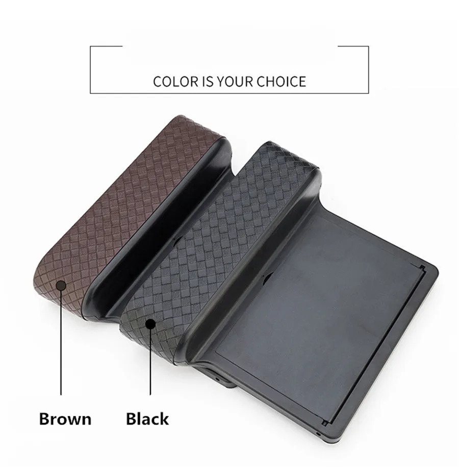 

PU Leather Braid Storage Box Car Organizer Seat Gap Case Pocket Car Seat Side Storage Box Brown