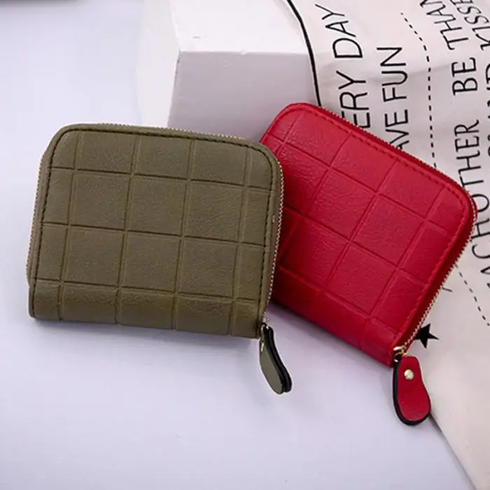 1 шт. женская сумка-кошелек короткий дизайн молния искусственная кожа для монет денежные карты MUG88