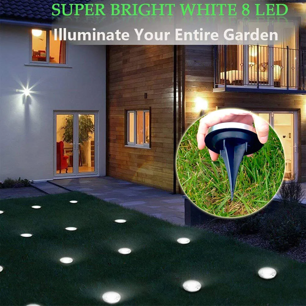 

4Pack LED Garden Lights Outdoor Lawn Solar Powered Lamp Waterproof Patio Underground Lights Pathway Lighting Garden Lamps Decor