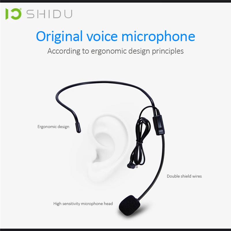  SHIDU Wired Mini Audio Speaker Portable Voice Amplifier Natural Stereo Sound Microphone Loudspeaker