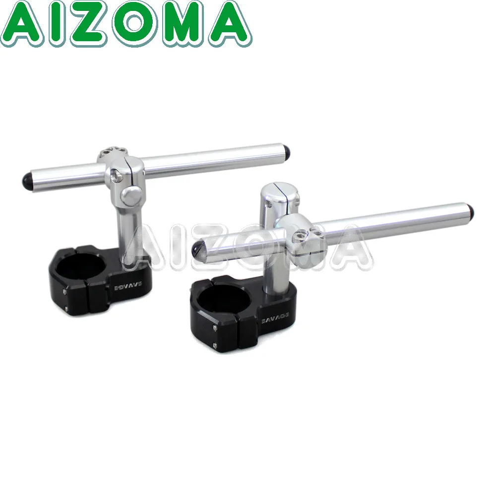 Universal Chrome Motorcycle Adjustable 50mm Fork Tube Clip On 22mm