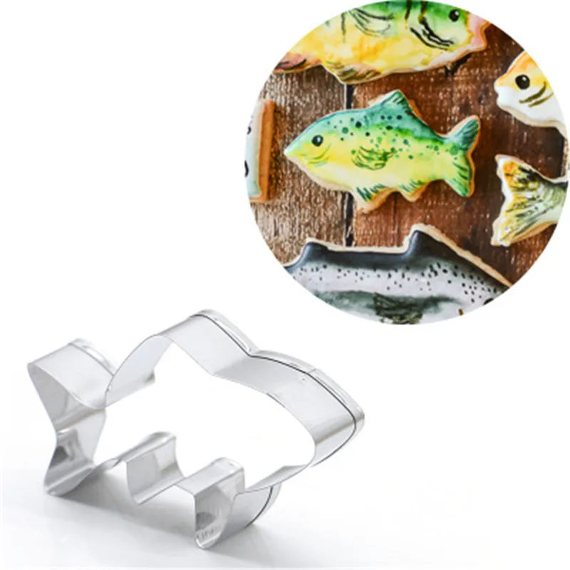 

Cute Fish Shaped Stainless Steel Cookie Cutter Pastry Biscuit Mold Fondant Cutter Cake Decorating Tool Cake Baking Mold Egg Mold