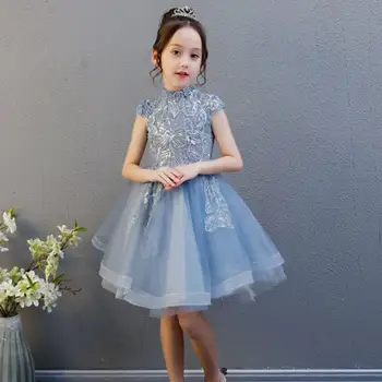 

2019 New Children Girl Embroidery Tutu Princess Dress Baby Girl Clothes Vestido Kid Dresses For Girls Birthday Wedding Party S31