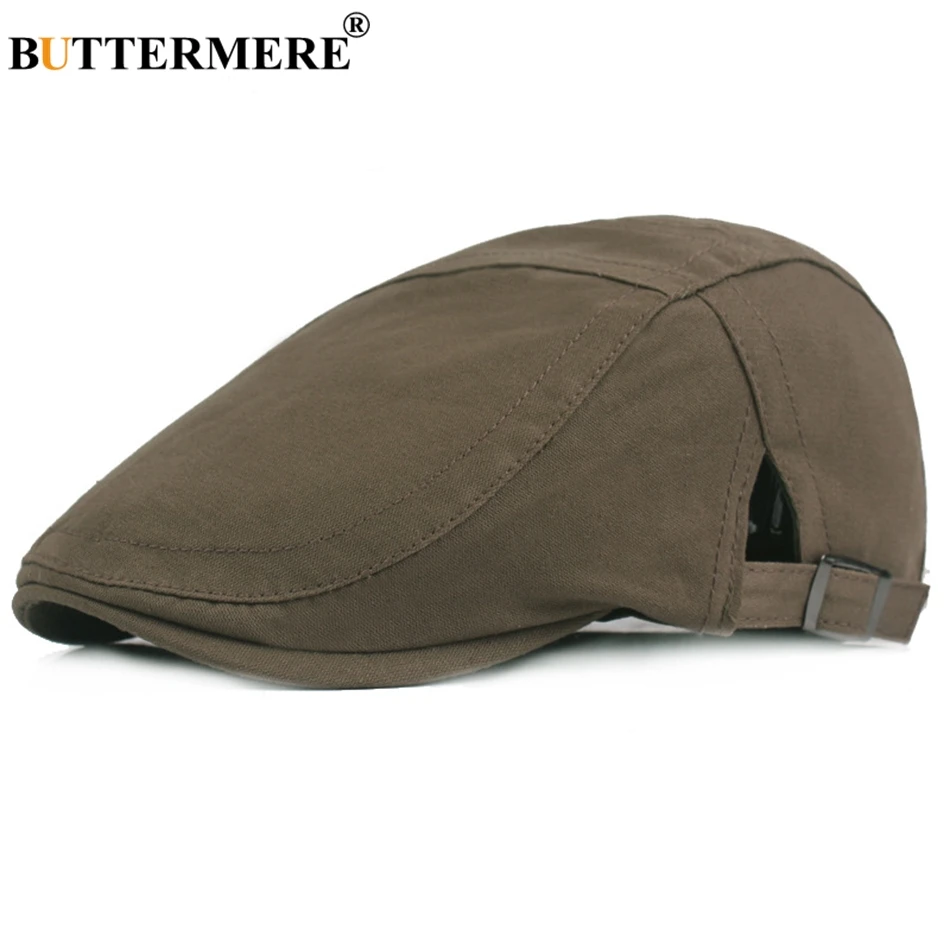 BUTTERMERE Mens Beret Hats Army Green Adjustable Flat Cap Male Solid ...