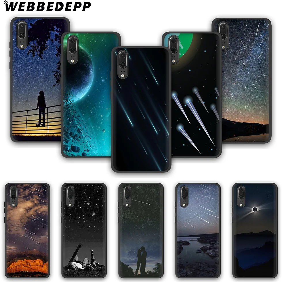 

WEBBEDEPP Meteor shower TPU phone case for Huawei P10 P20 P30 Lite Pro Y6 Y7 prime 2018 Y9 2019