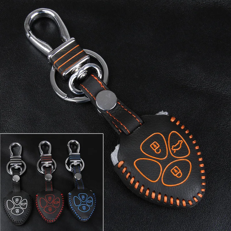 car styling remote key holder for TOYOTA RAV4 hand stitched leather key