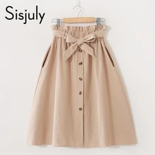 Sisjuly Vintage Fresh Simple Skirt Women Pleated High Waist Belt Button Girl Casual Black Solid Sweet A Line Short Skirts 2019 Sisjuly Vintage Fresh Simple Skirt Women Pleated High Waist Belt Button Girl Casual Black Solid Sweet A Line Short Skirts 2019