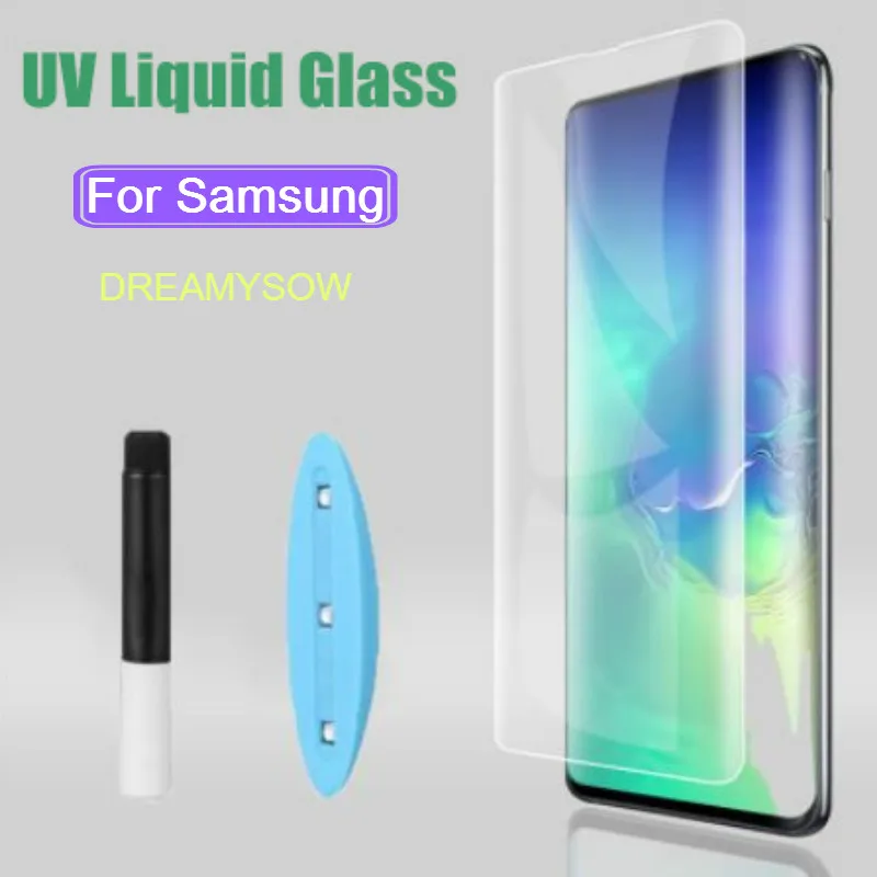 

5D UV Nano Tempered Glass For Samsung S7 S6 Edge S10 S9 S8 Plus Liquid Screen Protector on the Samsung Note 8 9 Protective Film