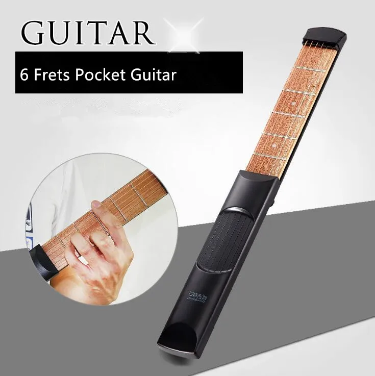 

ZONAEL Hot Sale 6 String 6 Fret Portable Pocket Acoustic Guitar Practice Tool Guitar Parts Gadget Chord Trainer Finger Exerciser