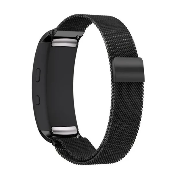 Ремешок для часов, ремешок, браслет для samsung gear Fit 2 Fit2 Pro SM-R360, Смарт-часы, ремешок из Миланского нержавеющей стали - Цвет: Черный