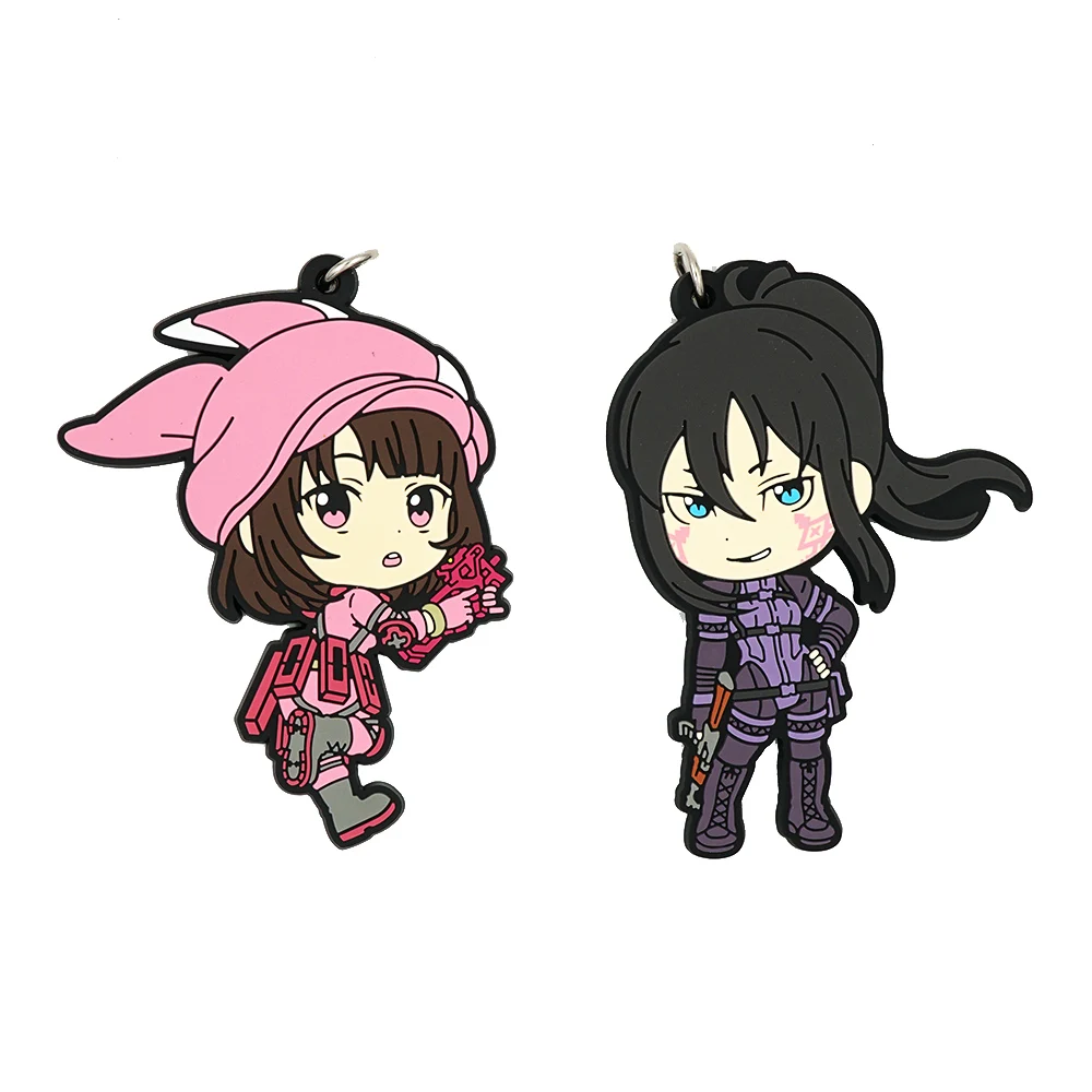 Sword Art Online Alternative Gun Gale Online GGO Anime Pitohui Llenn Strap Rubber Keychain